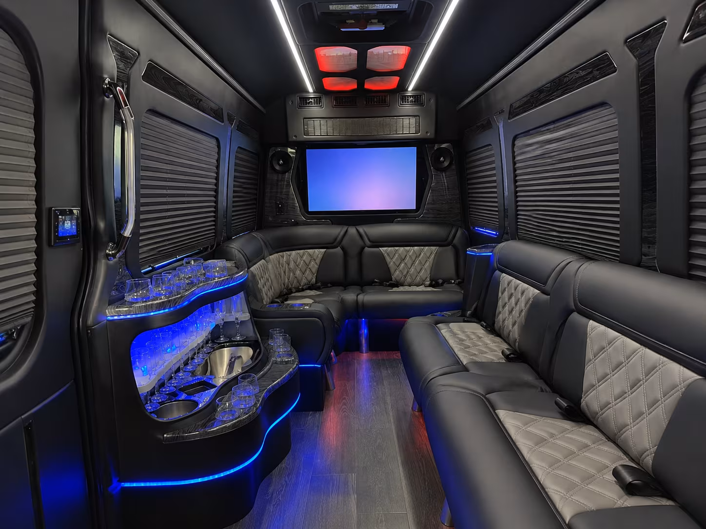 middletown 40 passenger party bus inside
