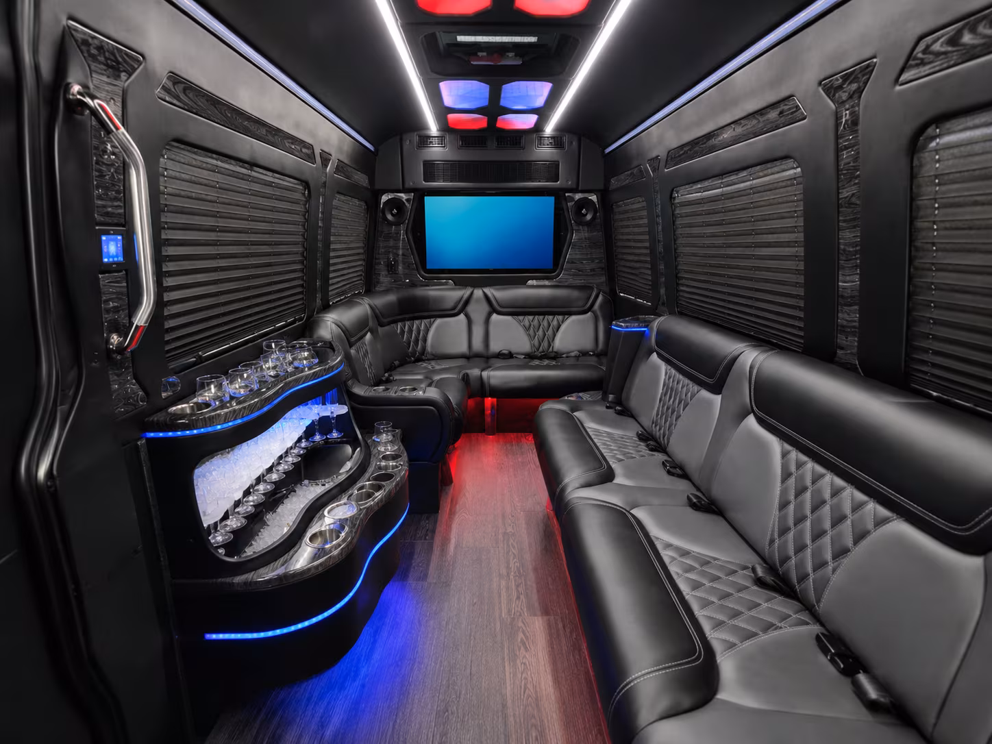middletown 40 passenger party bus interior