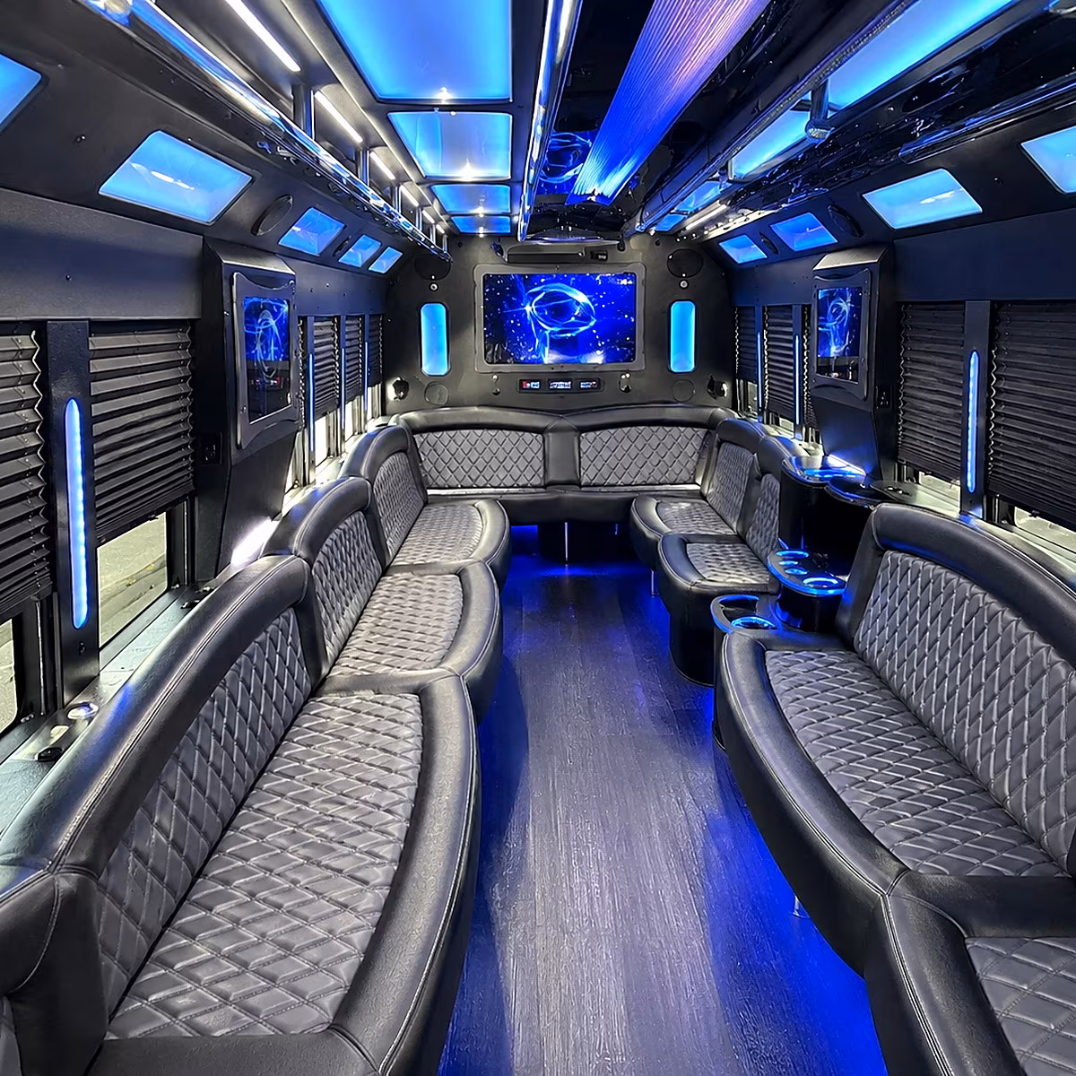 middletown 50 passenger party bus interior
