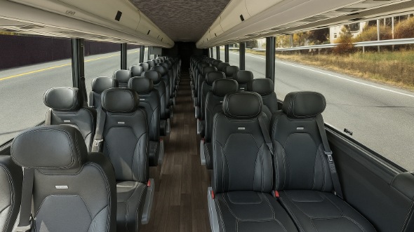 Interior of Charter Bus Company Newark's 30 Passenger Minibus in Newark