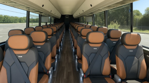 Interior of Charter Bus Company Middletown's 55 Passenger Charter Bus in Middletown